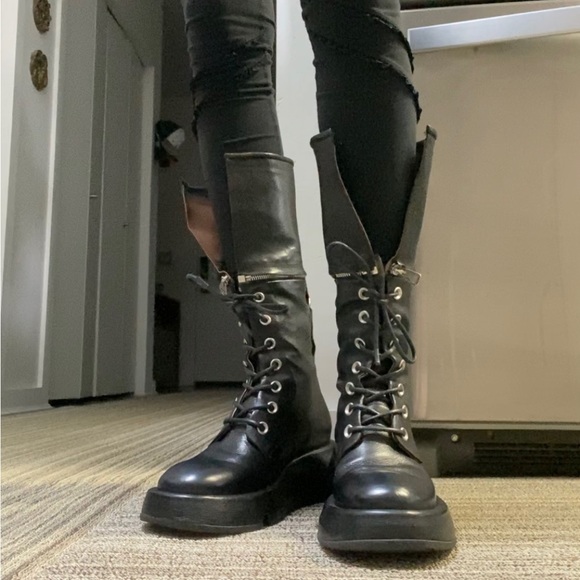 NEW AS98 37 6.5-7 NEW THIS SEASON FROM GERMANY NERO MID CALF CONVERTIBLE BOOT - Picture 3 of 11